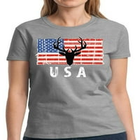 4. srpnja Poklon ženska košulja Hunting Deer USA Veličine S, L, XL 2XL Majica 3XL s grafičkim po cijeloj površini