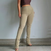 Pedort ženske hlače široke noge široke noge elastične duge hlače s visokim strukom povremene udobne lanene hlače
