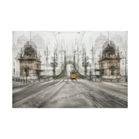 S tjandra 'žuta tramvaja budimpešta' platno umjetnost