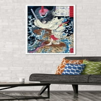 Zidni plakat Zmaj u oblacima Tsukioki Esitoshi, 22.375 34 uokviren