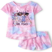 Raglan top i kratka Pidžama za djevojčice, veličine 4-16