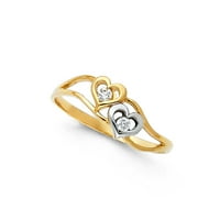 Jewels by lu 14k bijelo žuto i ruža zlatna tri boja semanario kubični cirkonia cz veličine prstena 6.5
