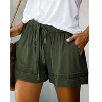 Ženske kratke hlače s džepovima Plus size udobne casual kratke hlače s elastičnim pojasom i džepovima široke kratke