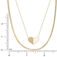 Jessica Simpson Zlatno plašena srebrna ogrlica od srca i ogrlice za lanac zmija