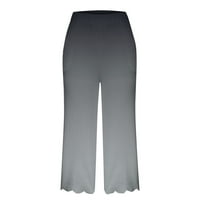 Ženske hlače Plus Size, modne ženske Ležerne rastezljive široke hlače, ravne široke hlače, hlače u crnoj boji