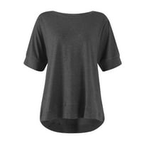 Majica za čišćenje Miarhb Ženski ubod okruglog vrata kratki prednji dio kratke leđa duga siva m