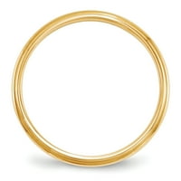 Najfinije zlato, 14k žuto zlato polukružnog oblika s rubom oko ruba-veličina 7,5