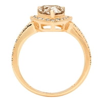 Dijamant izrezan u krušci od 2,36 karata s imitacijom šampanjca od žutog zlata od 14 karata, vjenčani prsten s