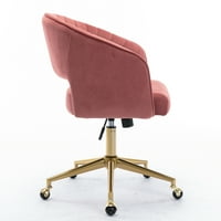 Stolica za računalni stol za kućni ured, baršunasti naglasak za naglašavanje, podesiva okretna stolica sa zlatnom