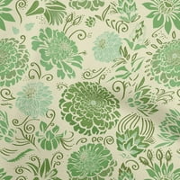 + pamučna tkanina od Batiste u zelenoj boji, Azijska kineska tkanina za šivanje s cvjetnim printom, širok raspon