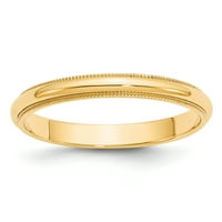 14-karatni polukružni zaručnički prsten od žutog zlata s ugraviranim paketom