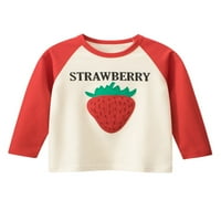 Majica za bebe, majica s dugim rukavima, majica s okruglim vratom, široka bluza, pulover u boji, crvena
