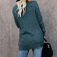 Kueook kardigans za žene plus veličine solidne duge rukave dugi džemper casual gumbi