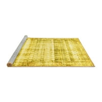 Tvrtka Aludes strojno pere kvadratne tradicionalne perzijske prostirke žute boje za unutarnje prostore, kvadrat
