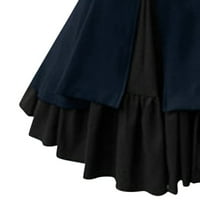 Haljine za čišćenje za žene Summer Vintage Gothic Patchwork Princess suknje haljina tamnoplava s