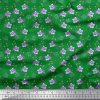 Zelena pamučna tkanina od batista, Tkanina s cvjetnim printom zvono širine dvorišta