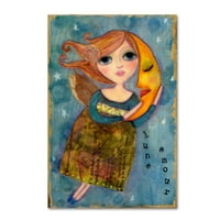 Zaštitni znak likovna umjetnost 'Veliki oči djevojke Moon Love' Canvas Art by Wyanne