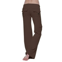 Teretne hlače za žene Plus size jesenske Ženske tajice za vježbanje elastični struk džep na kopčanje široke hlače