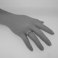 Ženski prsten za obljetnicu od 18k žutog zlata s prirodnim safirom i kultiviranim biserima britanske proizvodnje