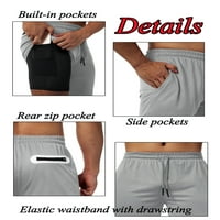 Muške sportske kratke hlače za vježbanje, atletske kratke hlače za trčanje, sportske hlače s džepovima
