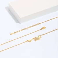 18K Zlatni slon privjesak ogrlica za žene, pokloni nakita za ogrlicu za sreću za sreću, zlato