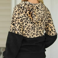 Hoodie jakna Košulja Zip za žene atletična košulja s dugim rukavima Topla kaput jakna s patentnim zatvaračem leopard