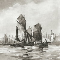 Flota haringe, Scarborough, Yorkshire, Engleska krajem 19. stoljeća. Iz slikovite povijesti Yorkshirea, objavljeno