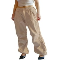 Ženske casual teretne hlače u A-listi, hlače ravnog kroja u jednostavnom stilu