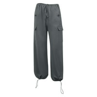 Rewenti hlače za žene hlače pune hlače ležerne ravne solidne boje odijela hlače sive 6