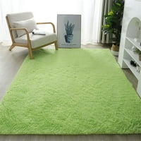 Mekani pahuljasti pravokutni tepih ugodan plišani čupavi tepih za dnevnu sobu spavaće sobe kuće voćno zelena 6,9