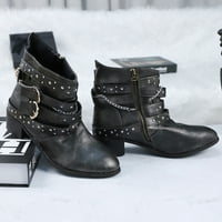 ženske zimske čizme s patentnim zatvaračem, kratke čizme s visokom potpeticom, retro modne prozračne ženske čizme,