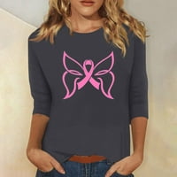 Ženska majica s uzorkom raka dojke, majice s ružičastom vrpcom, jesenske majice za informiranje o raku dojke,
