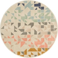 Moderni tepih iz kolekcije od 7 'do 7' - Višebojni Bež
