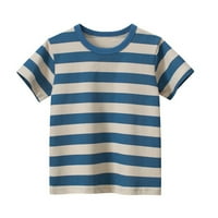 Ležerne majice za dječake, osnovne majice kratkih rukava s mekim prugama, majice s okruglim vratom, majice