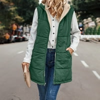 Ženska jesen / zima casual modna jednobojna jakna s kapuljačom