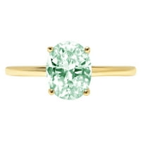 2,5-karatni zeleni simulirani dijamantni zaručnički prsten u 14-karatnom žutom zlatu, veličina 9,25