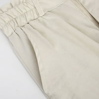 Ženske hlače širokih nogavica s elastičnim strukom i gumbima, ljetne modne Ležerne udobne duge jednobojne hlače,