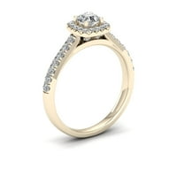 3 4CT TDW Diamond 14K žuti zlatni halo zaručnički prsten
