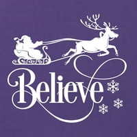 Wild Bobby Believe Santa Flying Sleigh Christmas Ženska majica Racerback, Purple, Rush, X-Large