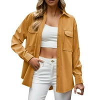 + ženska predimenzionirana flanelska jakna s dugim rukavima, ležerna labava jakna, kaput,