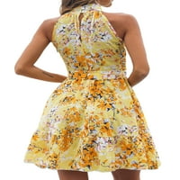 Capreze ljetne haljine za ženske ruffle babydoll haljina protočna swing mini haljina cvjetna haljina bez rukava