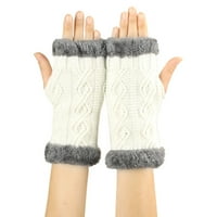 Ženske zimske rukavice bez prstiju, Modne jednobojne pletene rukavice za posao, putovanja, sport na zapešću, hladno