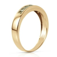 Prsten od žutog zlata od 14 karata s prirodnim zelenim safirima-veličina 10,5
