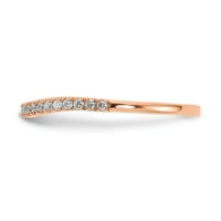 Zaručnički prsten od punog ružičastog zlata od 14 karata s dijamantima i zakrivljenim zupcima veličina prstena