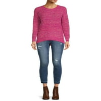 Ženski pulover s okruglim vratom Shaker Stitch, alternativni