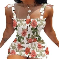 Niuer žene seksi kvadratna haljina za vrat dame bez rukava kratke haljine ljetna plaža cvjetni print havajska