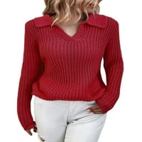 ; / Ženski preveliki džemper dugih rukava ženski udoban pulover zimski topli šik jednobojni casual džemper vrhovi