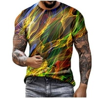 Muške modne majice Muškarci modno povremeni 3D digitalni tiskarski sport kratki rukavi Ljetni ležerni vrhovi