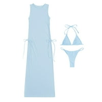 Bikini kupaći kostimi sa bočnim vezicama rebrasti Tankini kupaći kostimi Ženski kupaći kostimi dvije veličine