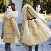 Ženske jakne plus size kaput ženska zimska jakna topli kaput tanki krzneni ovratnik debeli kaput s patentnim zatvaračem